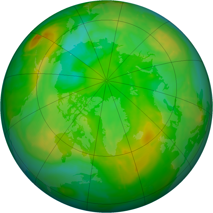 Arctic ozone map for 08 July 2010
